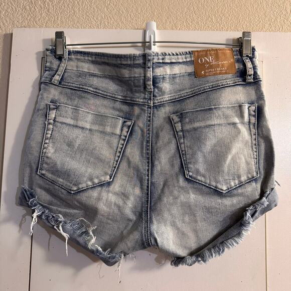 One Teaspoon Super Freaks in Fiasco Ripped Jean Denim Short Size 26 Grunge - Picture 4 of 10